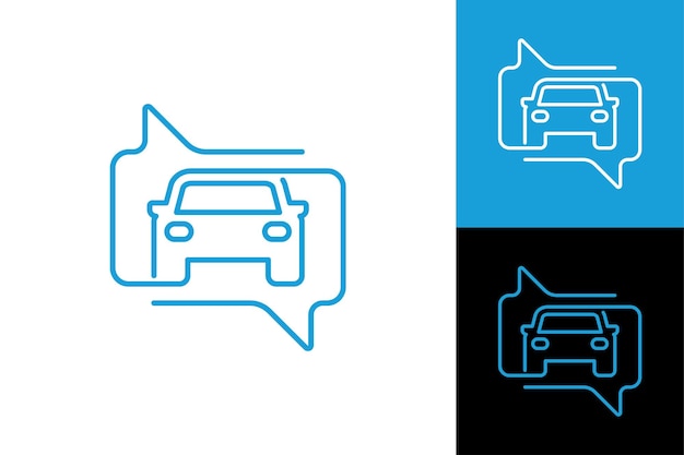 Auto chat logo sjabloon ontwerp vector