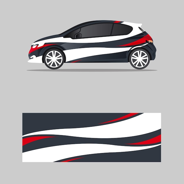 Auto decal wrap Graphische abstracte streep racing achtergrond kit design vector