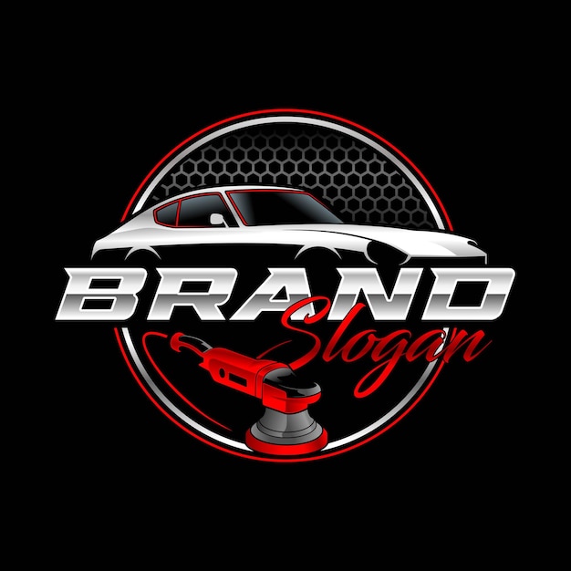 Auto detailing automotive logo template