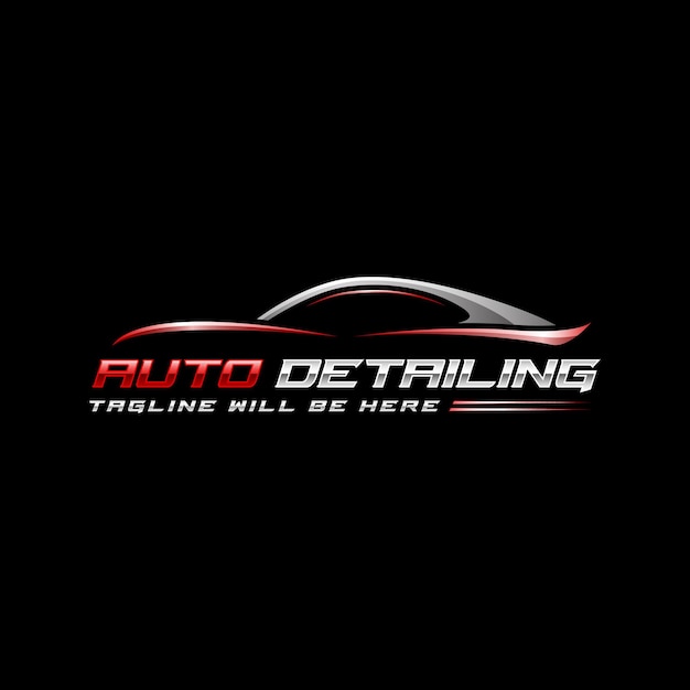 Auto detailing car logo design template