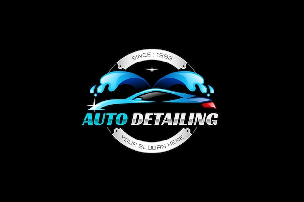 Vettore logo auto detailing logo auto detailing logo autolavaggio logo auto pulito logo autolavaggio logo polacco