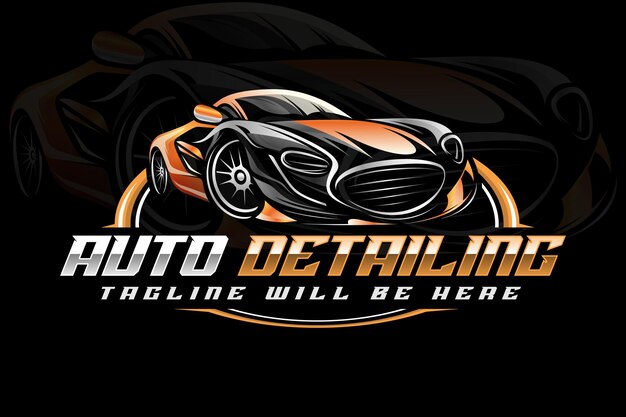 Vettore logo auto detailing logo auto detailing logo autolavaggio logo auto pulito logo autolavaggio logo polacco