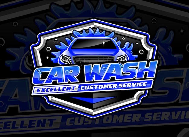 Vector auto detaillering en car wash logo ontwerp