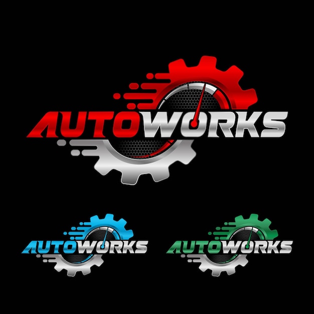 Vettore marchio dell'ingranaggio automatico. logo perfetto per l'industria automobilistica