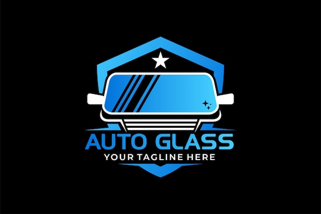 auto glas schild logo vector ontwerpsjabloon