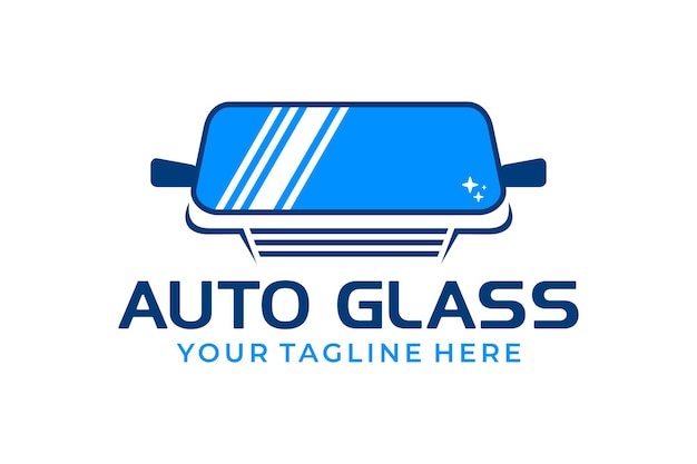 Auto glass logo design vector template