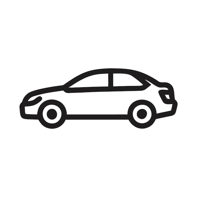 auto-icon contour vector geïsoleerd op een witte achtergrond