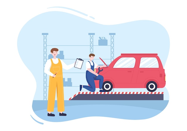 Auto inspectie transport illustratie