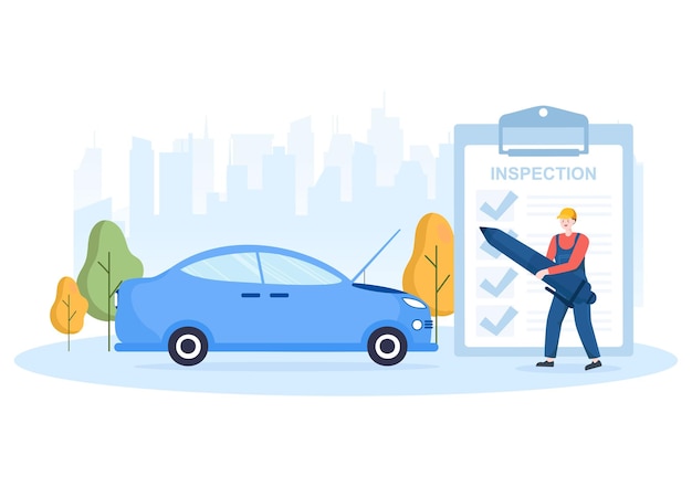 Auto Inspectie Transport Illustratie