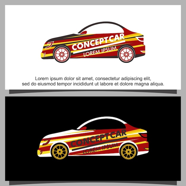 Auto livery concept eenvoudig ontwerpsjabloon