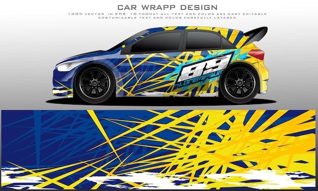 auto livery grafische vector. abstract grunge-achtergrondontwerp voor vinylfolie voor voertuigen en autobranding