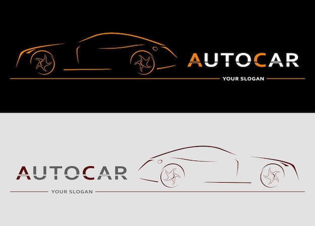 Auto Logo Abstracte Lijnen Vector Vectorillustratie