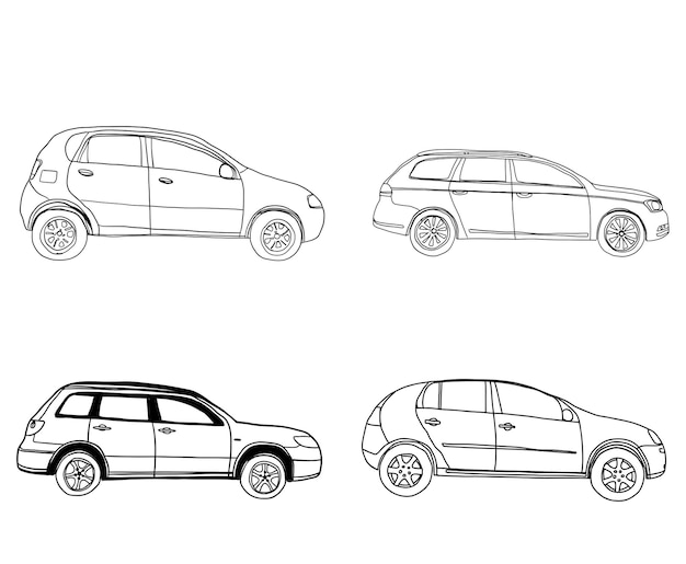 Auto logo schets Hand getrokken schets Abstract vector design concept