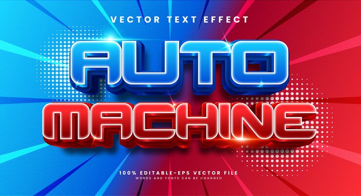 Auto machine bewerkbaar vector teksteffect met fabrieksconcept