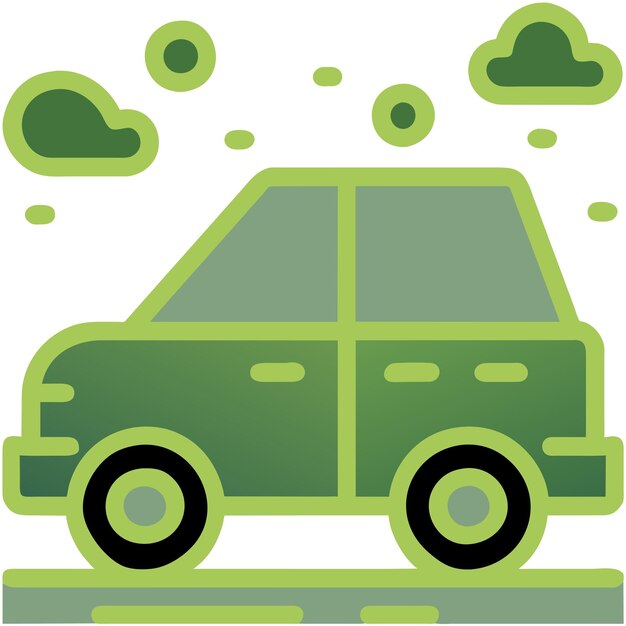 auto met groene icoon vector illustratie