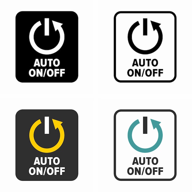 Auto on off switch button symbol