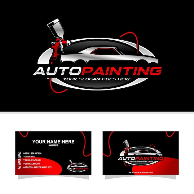 Vector auto painting with business card