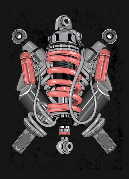 Vector auto parts technology tshirt design illustration