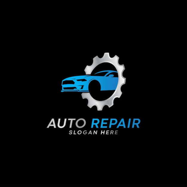 Vettore logo del servizio di riparazione auto auto