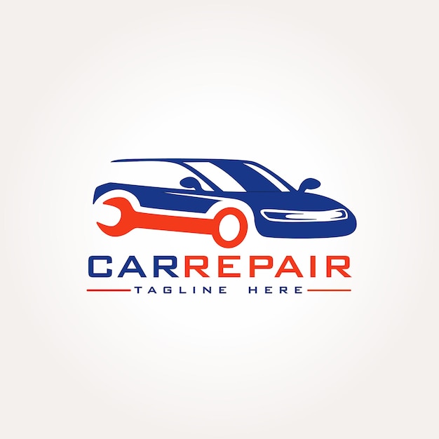 Auto repair car service with gear logo vector