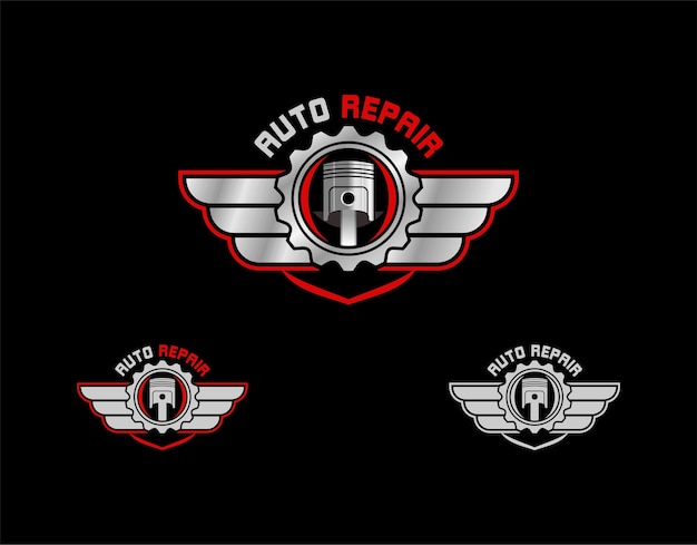 Logo di riparazione auto con il titolo 