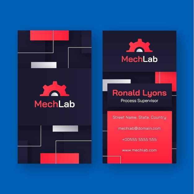 Vector auto repair shop business and service vertical business card template