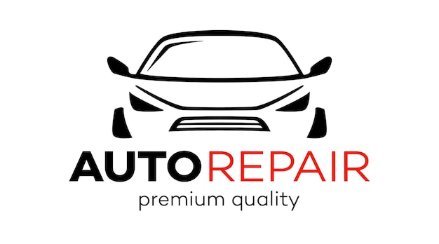 Auto repair vector logo isolated on black background