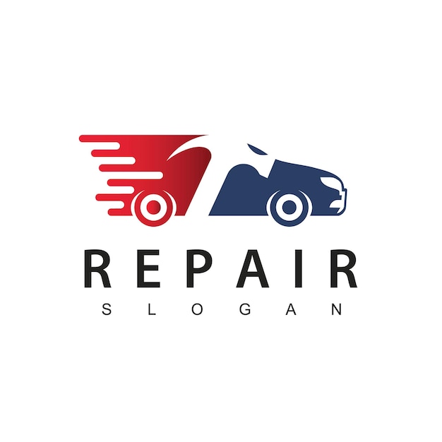 Auto Reparatie Logo Sjabloon Hamer En Auto Icoon