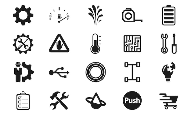 auto reparatie pictogram solide glyph zwarte stijlicoon