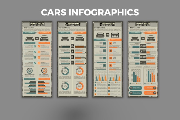 Auto's infographic sjabloon