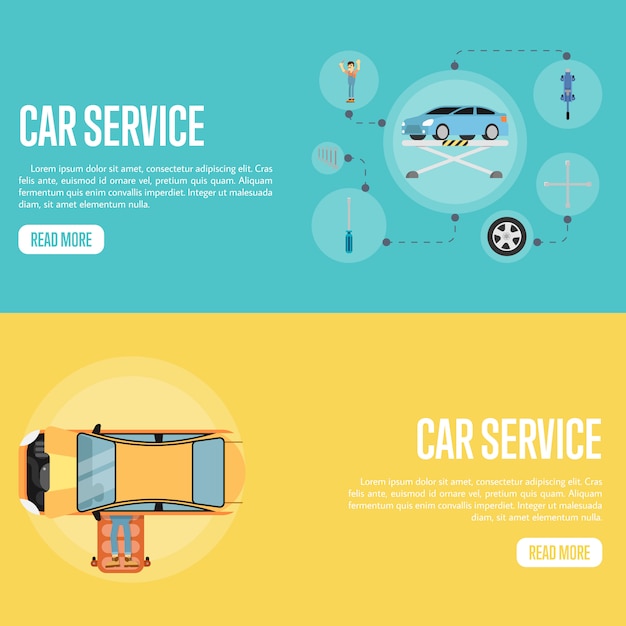 Vector auto service banners