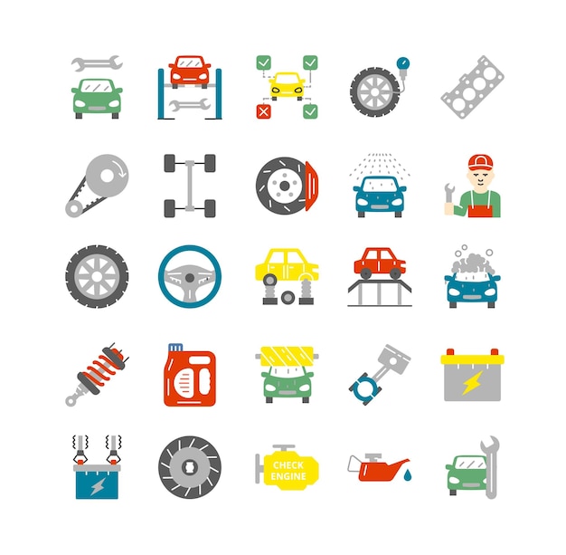 Auto Service Icons Set