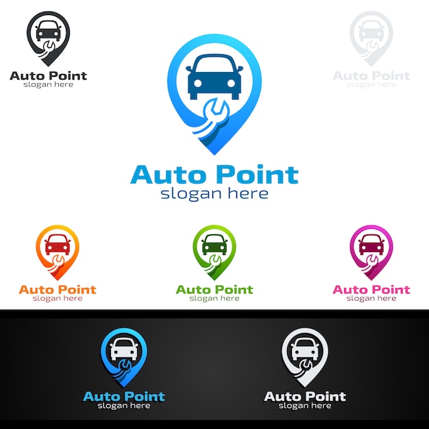 Auto service vector logo ontwerp