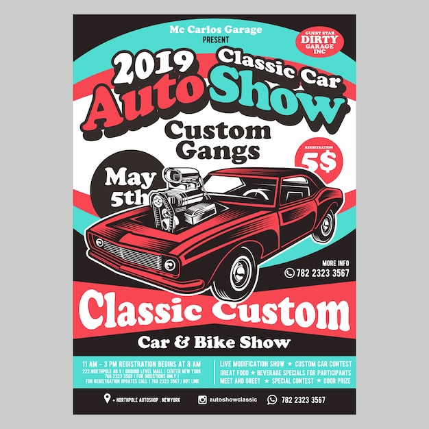 Vector auto show flyer template