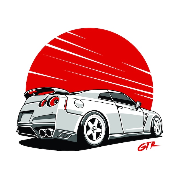 Auto skyline gtr. auto sport illustrasion