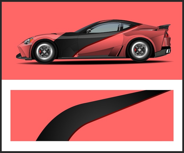Auto sticker wrap design vector voor Racing Car wrap graphics