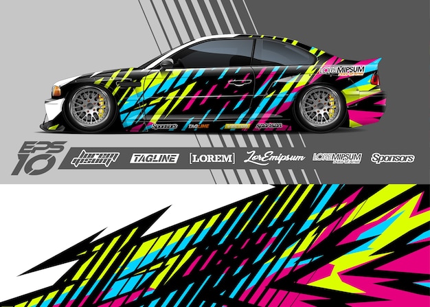 Auto sticker wrap illustratie