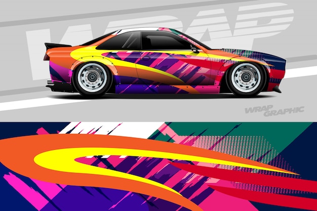 Auto sticker wrap illustratie