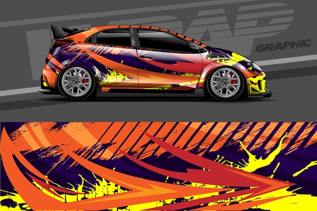 Auto sticker wrap illustratie