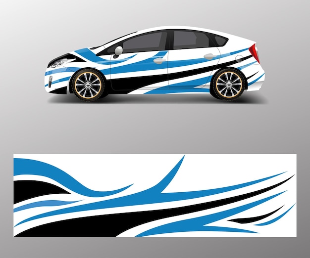 Auto sticker wrap ontwerp vector Grafische abstracte vormen racen voor voertuig race auto sjabloon ontwerp vector