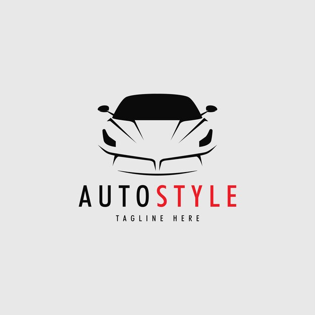Auto stijl auto logo ontwerp met sport concept vectorillustratie