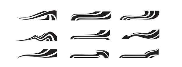 Vector auto streep element sticker voor racesport vector ontwerp