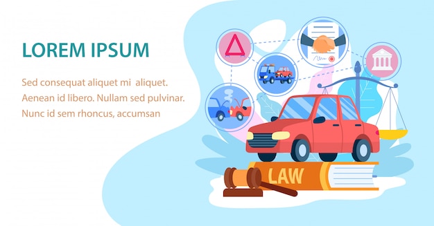 Banner piatto di servizio di assicurazione auto furto