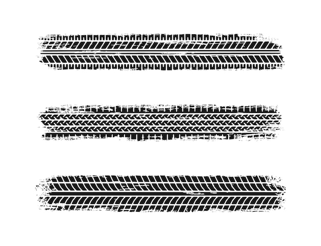 Vector auto tire tread grunge set car and motorcycle tire pattern wheel tyre tread track black tyre print vector illustration isolated on white background