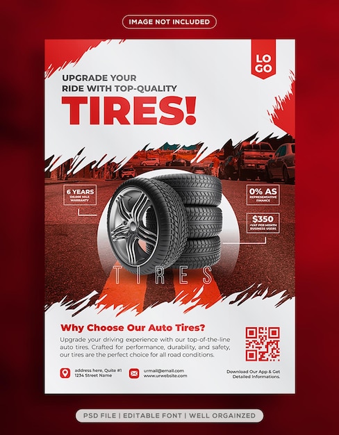 Auto tires flyer design templates