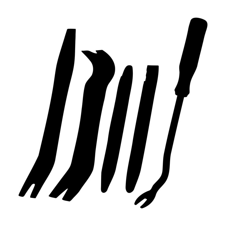 Vector auto trim removal tool kit silhouette vector illustration