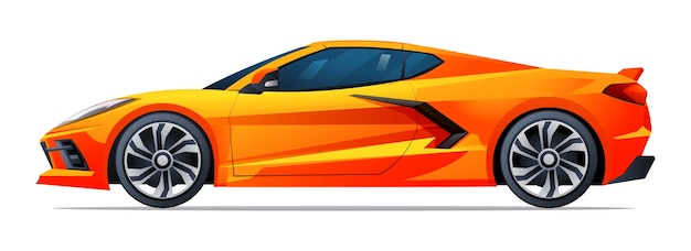 Auto vectorillustratie Sportwagen zijaanzicht geïsoleerd op witte achtergrond