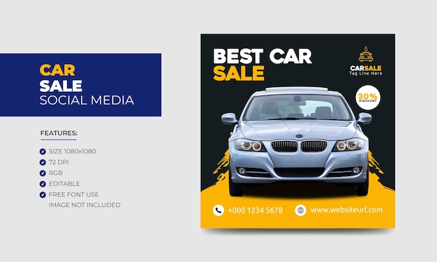 Auto verkoop promotie sociale media facebook instagram post banner ontwerpsjabloon