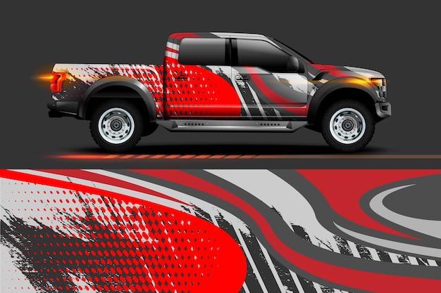 Vector auto-vinyl wrap ontwerp met racing stripe streak abstracte achtergrond