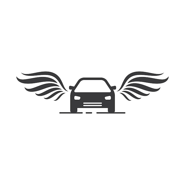 Auto vleugels pictogram vector illustratie ontwerpsjabloon